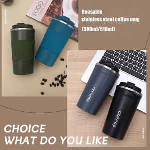 Taza de Café de Viaje Aislada de 12oz/17oz con Logotipo Personalizado, Antiderrames, Antifugas, de Acero Inoxidable Reutilizable, con Tapa - Product Image 6