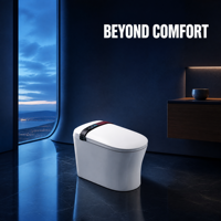 WC intelligent avec bidet intégré, siège chauffant, lavage à température constante, séchage à l'air chaud, chasse d'eau automatique, capteur de siège, écran et télécommande sans fil