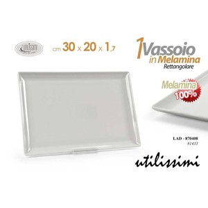 Vassoio di Servizio in Melamina Bianca 30x20x1.7h per Uso Quotidiano - Product Image 1