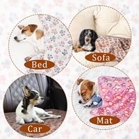 Couverture pour chien avec empreintes de pattes, super douce et moelleuse, en polaire premium pour chiens et chats