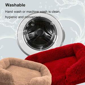 Lit <span class=keywords><strong>pour</strong></span> <span class=keywords><strong>chien</strong></span> imperméable en peluche moelleux de luxe fond antidérapant mousse à mémoire de forme orthopédique lavable canapé - Product Image 5