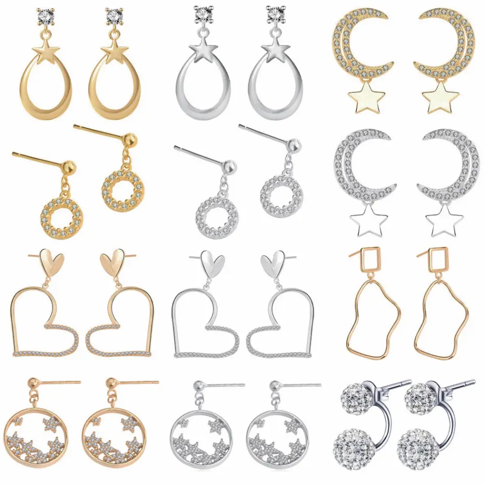 1 Clous d'Oreille en Argent Sterling 925 Plaqué Rhodium Non Fade Sterling Silver 925 Jewelry Boucles d'Oreilles pour Femmes