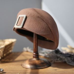 A121004 Sombrero de Fieltro 100% Lana con Decoración de Lazo, Gorra Estilo Boina Vantage para Mujeres Elegantes - Product Image 2