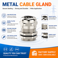 Échantillon Gratuit Presse-étoupe Électrique Industriel en Laiton Nickelé M8 M12 M14 M10 pour Câble Basse Tension, Filetage Métrique, Petite Taille, IP68
