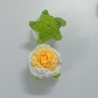 Bunga Rajut Mini Buatan Tangan 4cm, Kelopak Bunga Tiruan untuk Aksesoris DIY, Hari Ibu, Paskah