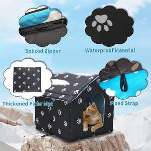 Casa para gatos al aire libre impermeable resistente a la intemperie cama aislada para mascotas para gatos salvajes perros para clima cálido cojines individuales - Product Image 2