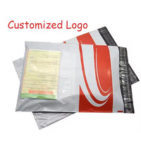 Enveloppes d'expédition en plastique blanches personnalisées avec logo, pour colis, emballages, vêtements, sacs d'expédition avec poche pour facture