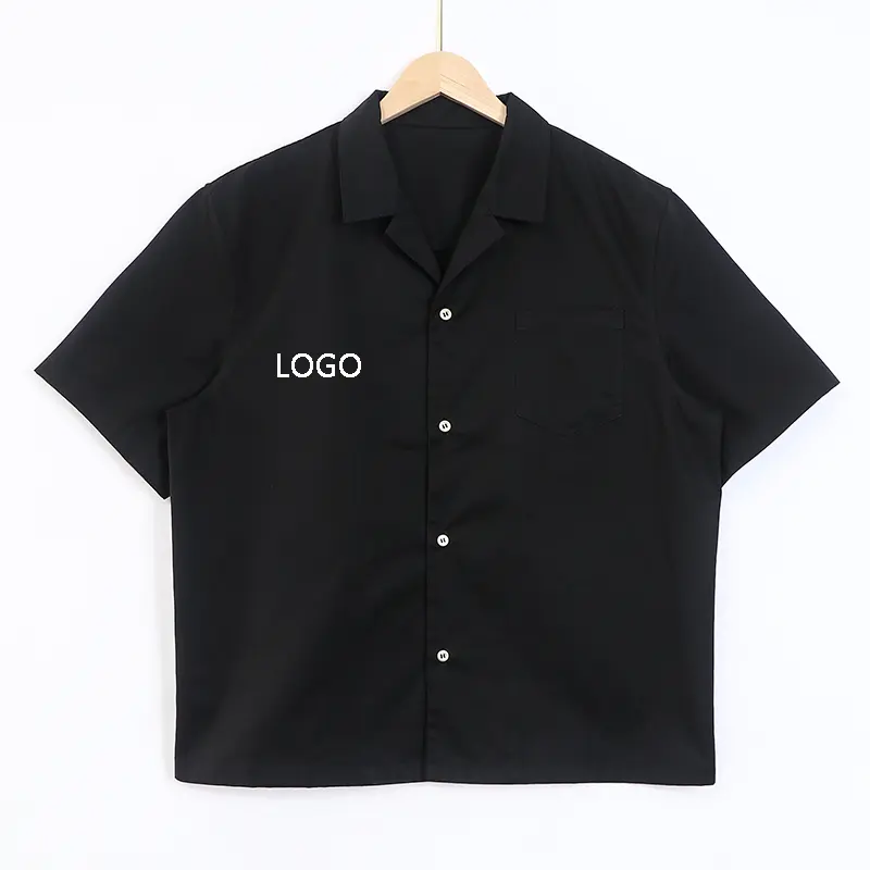OEM Summer Custom Design 100% Cotton Plus Size Men Shirt Button Closure Short Sleeve Shirt For Men