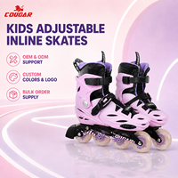 Patins à roulettes en ligne personnalisés en usine avec roues lumineuses en PU 85A, roulements ABEC-9, châssis en aluminium intégré CNC pour enfants garçons et filles