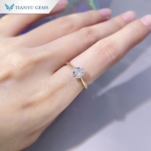 Tianyu gemas personalizadas 1ct corte de cojín CVD/HPHT laboratorio diamante 14K/18K oro amarillo Anillos De Compromiso joyería - Product Image 6