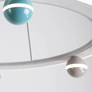 Lampadario a Sospensione LED Moderno a Forma di Pianeta, Colorato, in Alluminio e Cristallo, Dimmerabile, Garanzia di 3 Anni, per Camerette dei Bambini - Product Image 6
