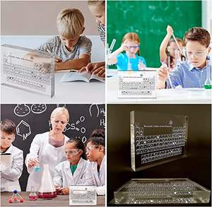 Elementos de la <span class=keywords><strong>tabla</strong></span> <span class=keywords><strong>periódica</strong></span> acrílicos ecológicos, cuadrados, regalos creativos, coleccionables, decoraciones, adornos - Product Image 3
