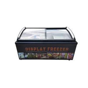 Cabinet Type Black LK-1.1TB Open Display Italian Ice Cream Display Table Freezer