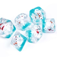 Pour Udixi Logo personnalisable bleu canard de noël résine RPG jeu de dés donjons polyédriques Dragons dés en résine avec Logo personnalisable