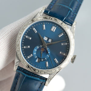 Reloj Unisex 2026 Elegante y Lujoso de Alta Calidad con Bisel con Patrón Tallado, Calendario Multifunción, Esfera con Marcadores Incrustados de Diamantes - Product Image 4