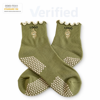 Chaussettes de yoga antidérapantes personnalisables de haute qualité avec logo, respirantes, durables, en coton, unisexes, mi-mollet, pour le printemps, pour femmes, pour le Pilates