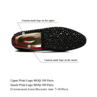Mocassins à bout aile de diamant grande taille pour homme en PU noir, chaussures décontractées et de cérémonie