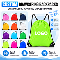 Sac à dos à cordon de serrage couleur personnalisée, sac de sport, sac de gym pour exercices en plein air, natation, fitness, voyage et usage promotionnel