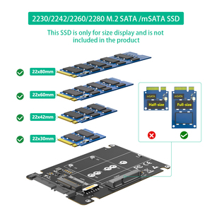 2 in 1 플라스틱 인클로저로 2.5 SATA3 어댑터에 M.2 NGFF 키 B & mSATA SSD를 결합 - Product Image 3