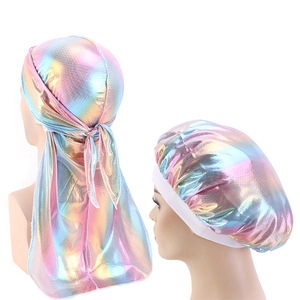 Mode Couples colorés font Rag hommes et femmes <span class=keywords><strong>bonnet</strong></span> de couchage <span class=keywords><strong>Bonnet</strong></span> et Durag Laser Do Rag - Product Image 2