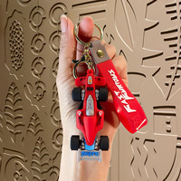 Gantungan Kunci Mobil Balap F1 Lucu 3D PVC dengan Tali untuk Penggemar Olahraga dan Anak-Anak Produsen Grosir