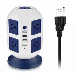 Junwei Lage Prijs Hoge Populaire 6.5 Ft Extensie Multi-Socket Reisstekker Stang Toren Met Acht Stopcontacten Vier Usb-Poorten