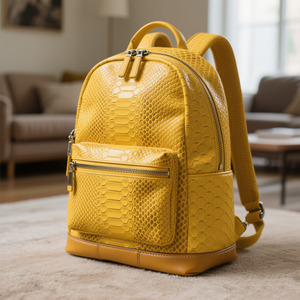 <span class=keywords><strong>Mochila</strong></span> para ordenador portátil de cuero PU vegano Artificial de calidad superior con patrón de <span class=keywords><strong>piel</strong></span> de serpiente elegante personalizado del fabricante para hombres - Product Image 2
