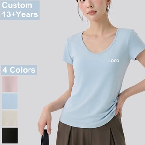 Camisetas Deportivas Personalizadas con Logotipo, Manga Corta, Delgadas, Transpirables, de Secado Rápido, Elásticas, Sólidas, para Gimnasio, Fitness, Yoga - Product Image 1