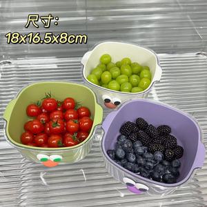 Cesta de drenaje de doble capa, redonda, apilable, de PP, para uso doméstico en la cocina - Product Image 4