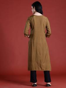 Cravate Cou Rayé Kurta viscose Kurta Produit en vrac Vêtements personnalisés pour femmes - Product Image 3