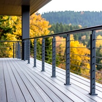 Rampe de balcon de villa moderne et simple en acier inoxydable, résistante à l'eau et à la rouille, pour escalier et terrasse