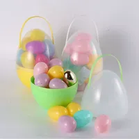 Heißer Verkauf: 10'' OEM Maßgefertigter Großer Jumbo Ostern-Party-Korb aus Transparentem Kunststoff mit Griff für DIY-Dekoration