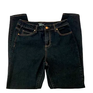 All'ingrosso Design personalizzato lavato popolare nero solido classico Jeans da <span class=keywords><strong>donna</strong></span> a gamba dritta Jeans Jeans per le donne - Product Image 1