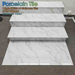 Azulejo de Porcelana Blanco para Escaleras, Antideslizante, con Borde Biselado, Tamaños Personalizables, Aspecto de Mármol de Lujo - Product Image 4