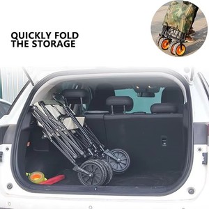 Easy Move Folding <b>Cart</b> Heavy Duty Shopping <b>Cart</b> with Four-Wheel Platform Structure for Outdoor - Product Image 4