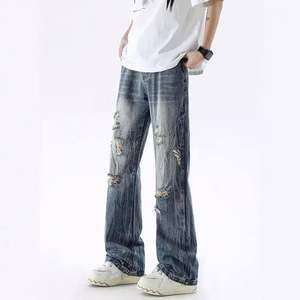 Pantalones Harem Vaqueros Rotos <span class=keywords><strong>de</strong></span> Cintura Alta para Hombre, Diseño Sólido, para Primavera/Otoño/Invierno - Product Image 2