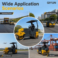 Rouleau compacteur combiné QIYUN 4 tonnes, rouleau compacteur routier 3 tonnes 5 tonnes, rouleau compacteur à pneus arrière en caoutchouc
