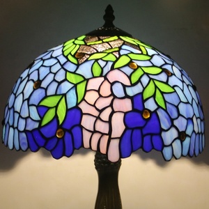 LongHuiJing 12Inch Tiffany Style Stained Glass Dome LED <b>Table</b> <b>Lamp</b> 2700K Warm White E27 Bulb <b>Base</b> 600 Lumens Flexible - Product Image 5