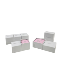 Boîte cadeau pour bijoux en cuir PU rose doux au toucher, épaisseur 2 mm, recyclable, personnalisable en gros