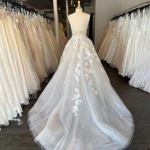 Robe <span class=keywords><strong>de</strong></span> mariée simple et rêveuse, style forêt, col en V profond, ornée <span class=keywords><strong>de</strong></span> cristaux, nouveau modèle, pour <span class=keywords><strong>mariage</strong></span> <span class=keywords><strong>civil</strong></span> ou bal masqué - Product Image 4