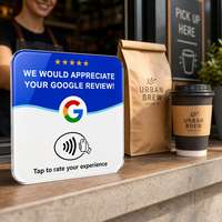 Support personnalisé en acrylique pour avis Google, 12 cm, avec NFC pour avis et code QR, pour affichage sur comptoir de café, salon, barbier