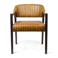 Chaises de salle à manger en cuir avec structure métallique minimaliste, structure renforcée et assise rembourrée épaisse pour la maison et la cuisine
