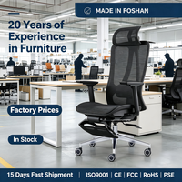 Chaise de bureau ergonomique en maille avec appui-tête, repose-pieds, accoudoirs et soutien lombaire réglables