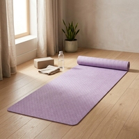 Tapis de yoga et de Pilates en TPE de couleur unie, longueur 183 cm, épaisseur 8 mm, imperméable, antidérapant, résistant aux déchirures, portable pour l'entraînement de danse