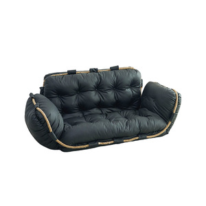 Sillón Ovalado Plegable Negro con Relleno de Espuma para Sala de Estar - Product Image 1