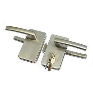 Excellent Quality Stainless Steel Or Iron Door Lock For Frameless Glass Doors Stain And Polish Glass Lock With Keys