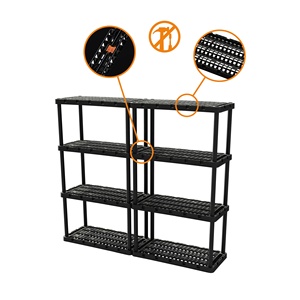 <span class=keywords><strong>Estante</strong></span> de plástico de alta resistencia para exhibición <span class=keywords><strong>apilable</strong></span> independiente sin pernos Estantes de montaje ajustable Estantes de almacén para el hogar - Product Image 3