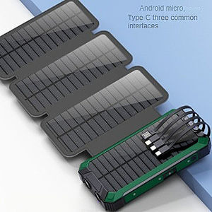 Cargador inalámbrico Fuente <span class=keywords><strong>de</strong></span> alimentación portátil solar 20000mAh Teléfono móvil al aire libre con Banco <span class=keywords><strong>de</strong></span> cables - Product Image 2
