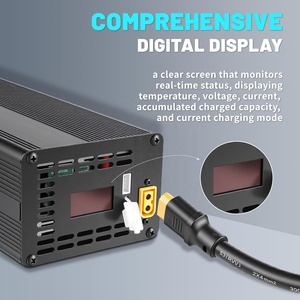 ELEJOY CE Batterie industrielle portable 120V 24V 30A au lithium LiFePO4 AC-DC avec indicateur LCD, rechargeable à décharge profonde pour voiture - Product Image 3