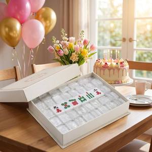 Set Mahjong Americano in Acrilico Inciso con Motivo Foresta di Cipressi, Novità 2026, Regalo per Intrattenimento Adulti - Product Image 1